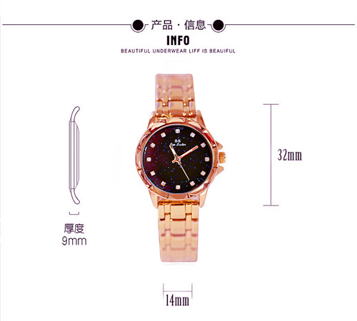 BS New Arrival Hot Sale Watch Factory Direct Sales Foreign Trade Linked List Customization Women's Watch Full of Diamonds New Hot Sale Fa1506 Starry Sky