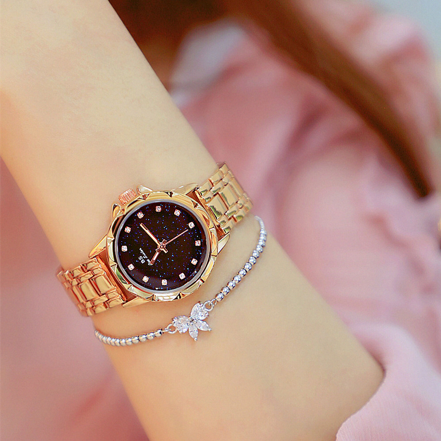 BS New Arrival Hot Sale Watch Factory Direct Sales Foreign Trade Linked List Customization Women&#039;s Watch Full of Diamonds New Hot Sale Fa1506 Starry Sky