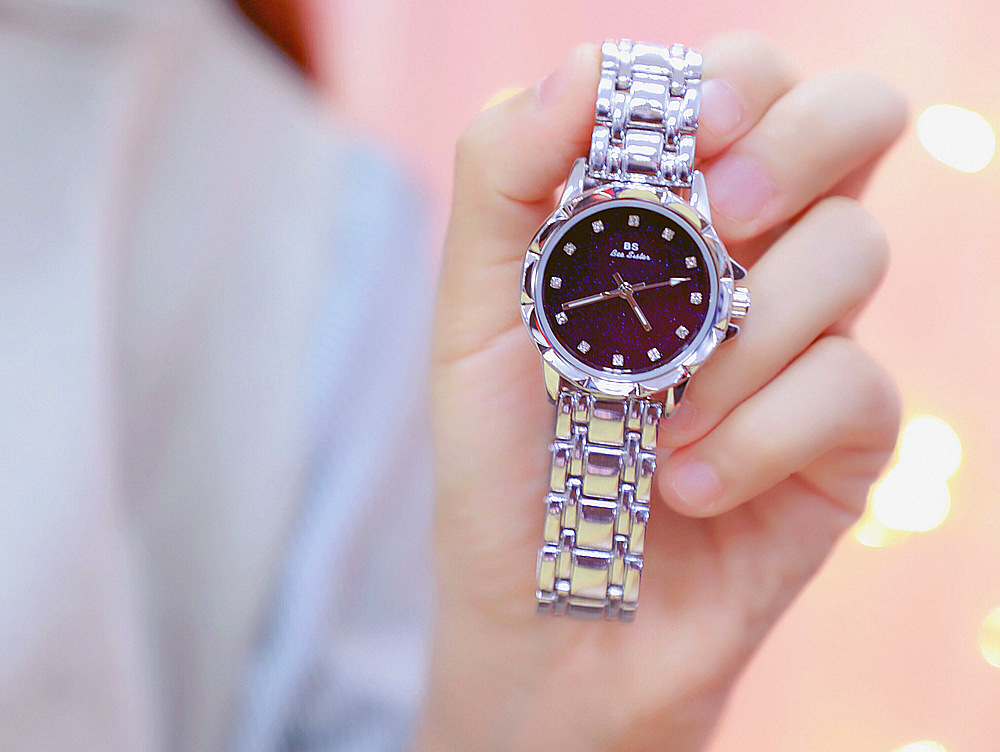 BS New Arrival Hot Sale Watch Factory Direct Sales Foreign Trade Linked List Customization Women's Watch Full of Diamonds New Hot Sale Fa1506 Starry Sky