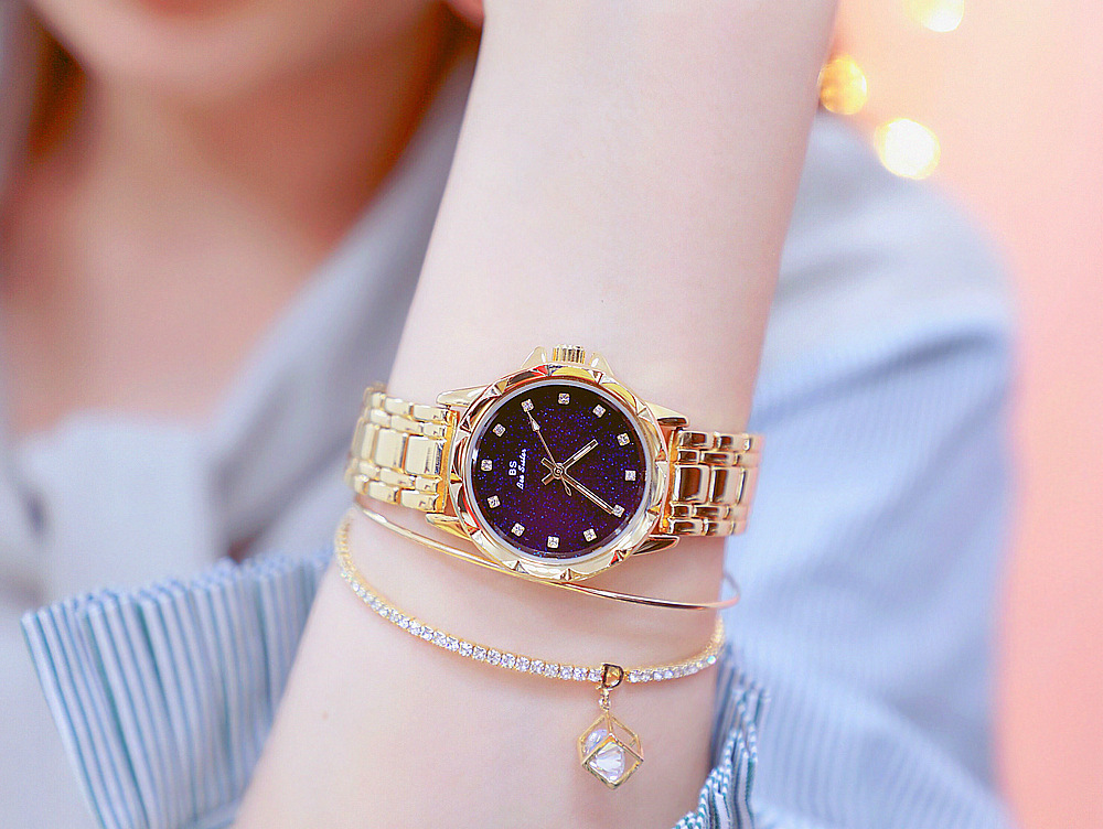 BS New Arrival Hot Sale Watch Factory Direct Sales Foreign Trade Linked List Customization Women's Watch Full of Diamonds New Hot Sale Fa1506 Starry Sky
