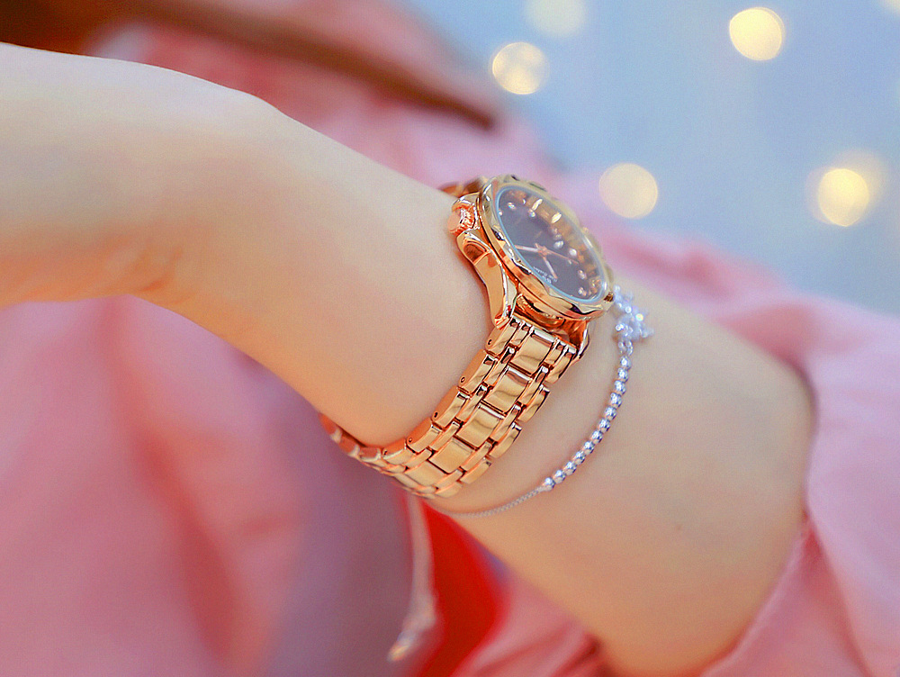 BS New Arrival Hot Sale Watch Factory Direct Sales Foreign Trade Linked List Customization Women's Watch Full of Diamonds New Hot Sale Fa1506 Starry Sky