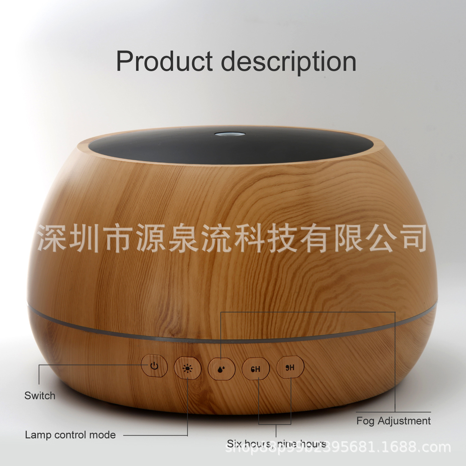 Air Disinfection Anion Ultrasonic Aroma Diffuser Humidifier 1000ml Household Mute Air Purification Nebulizing Diffuser