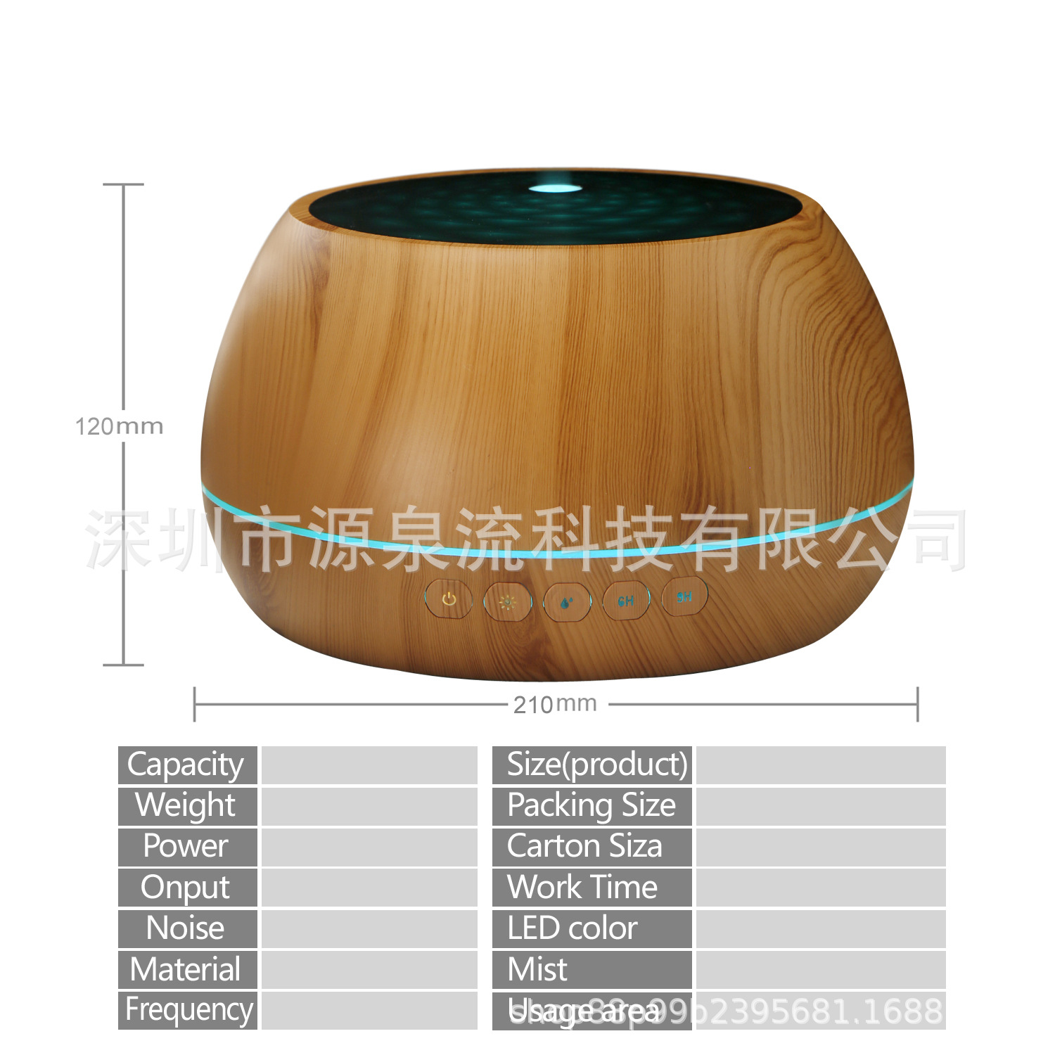 Air Disinfection Anion Ultrasonic Aroma Diffuser Humidifier 1000ml Household Mute Air Purification Nebulizing Diffuser
