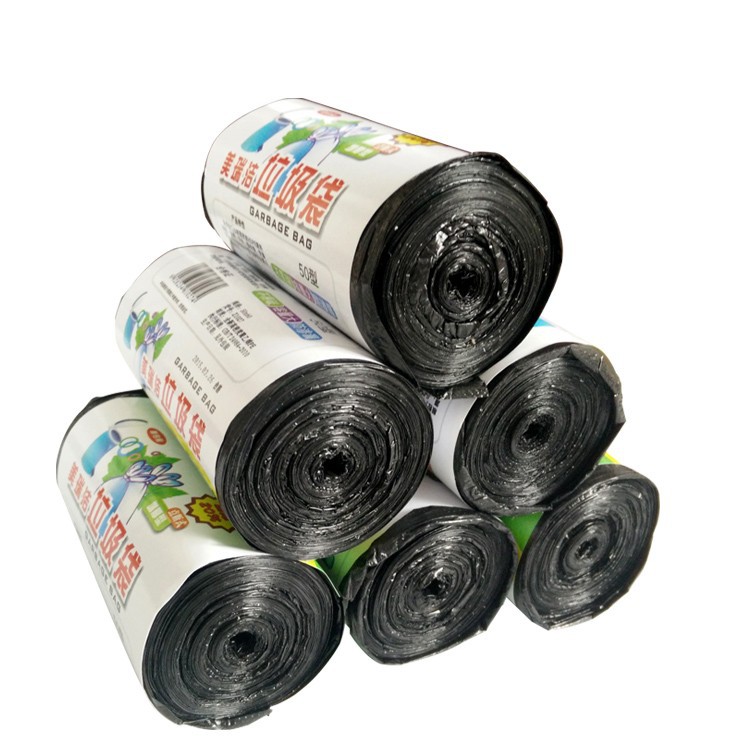 T Household Disposable bag of high quality and Environmental protection 50*60 Black Continuous Roll dot break type hotel Garbage Bag