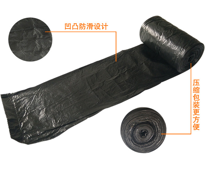 T Household Disposable bag of high quality and Environmental protection 50*60 Black Continuous Roll dot break type hotel Garbage Bag