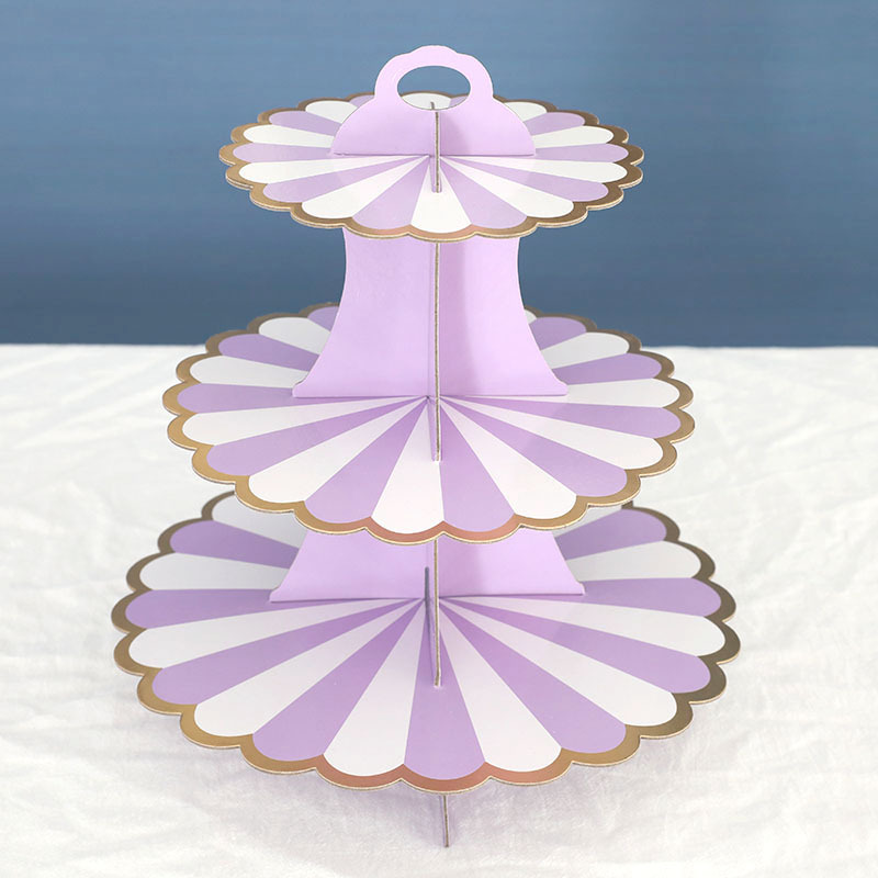 2021 New Disposable Multi-Layer Paper Cake Rack Birthday Party Supplies Three-Layer Gilding Cake Decoration