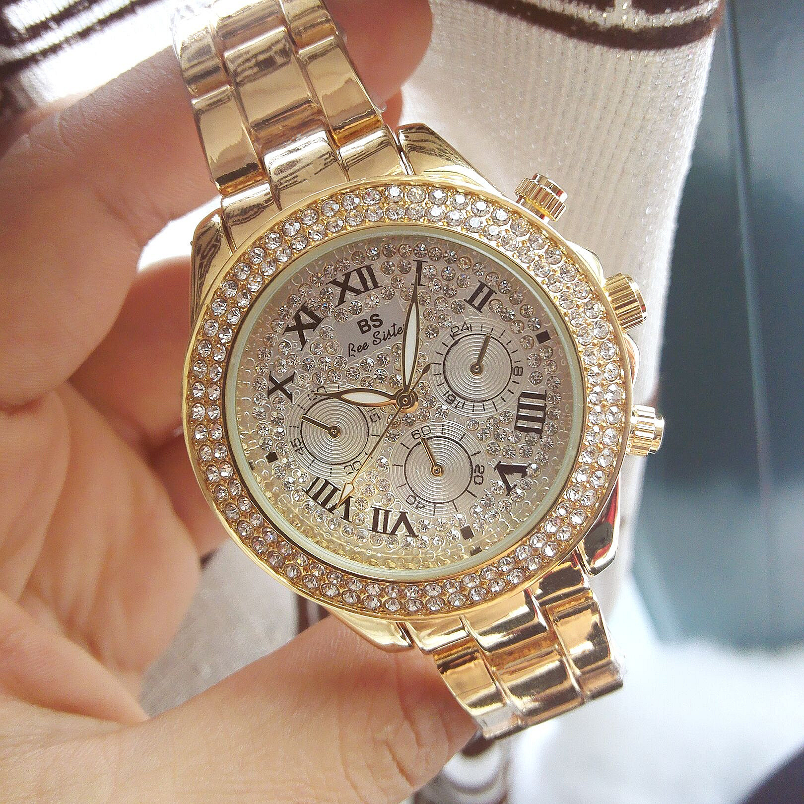BS New Arrival Hot Sale Watch Factory Direct Sales Foreign Trade Linked List Customization Women&#039;s Watch Full of Diamonds One Piece Dropshipping Fa1161