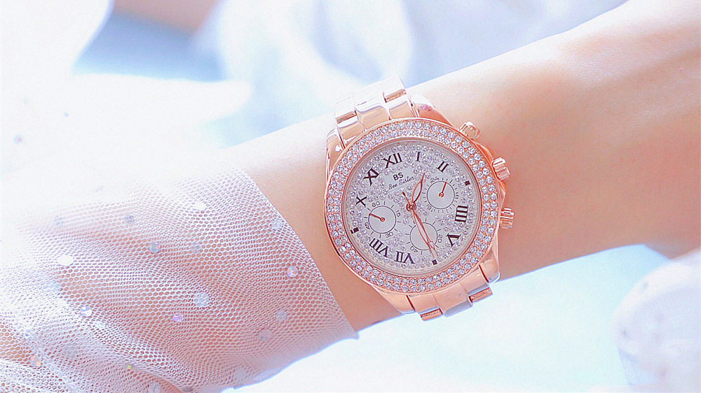 BS New Arrival Hot Sale Watch Factory Direct Sales Foreign Trade Linked List Customization Women's Watch Full of Diamonds One Piece Dropshipping Fa1161