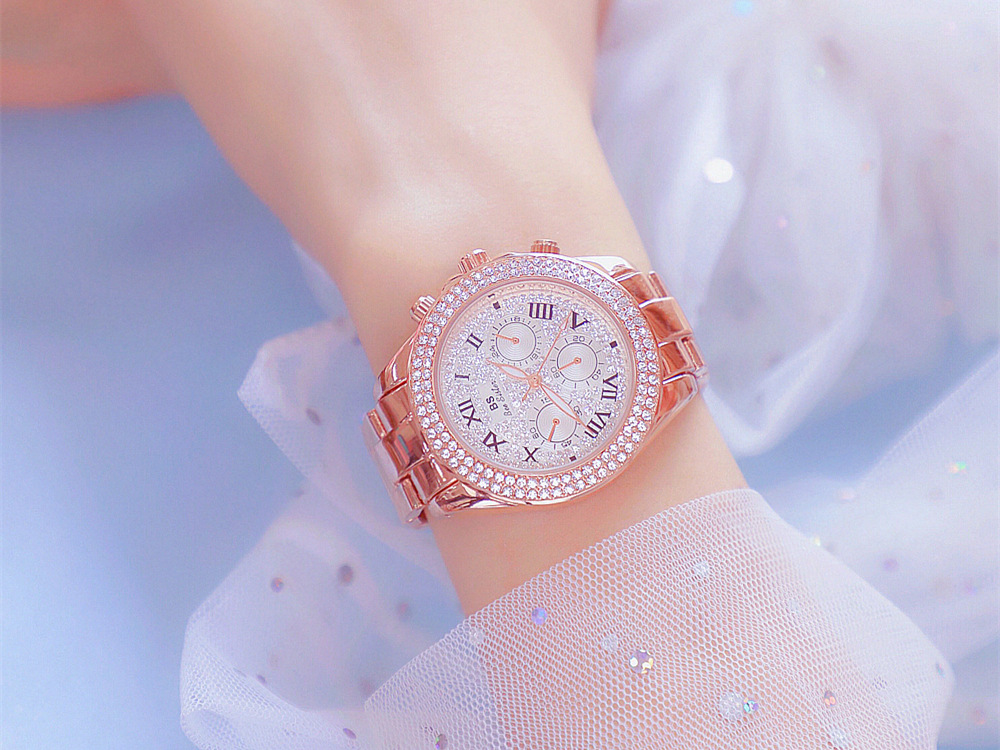 BS New Arrival Hot Sale Watch Factory Direct Sales Foreign Trade Linked List Customization Women's Watch Full of Diamonds One Piece Dropshipping Fa1161