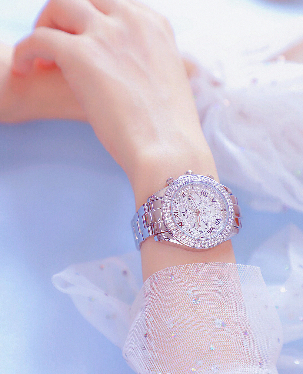 BS New Arrival Hot Sale Watch Factory Direct Sales Foreign Trade Linked List Customization Women's Watch Full of Diamonds One Piece Dropshipping Fa1161