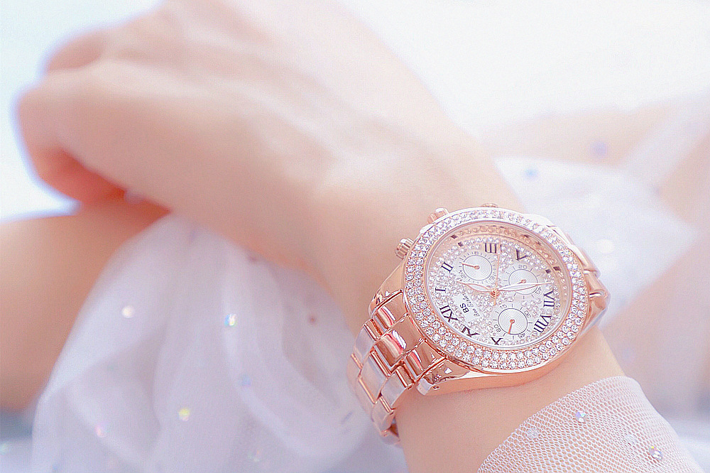 BS New Arrival Hot Sale Watch Factory Direct Sales Foreign Trade Linked List Customization Women's Watch Full of Diamonds One Piece Dropshipping Fa1161