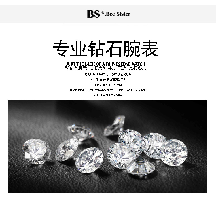 BS New Arrival Hot Sale Watch Factory Direct Sales Foreign Trade Linked List Customization Women's Watch Full of Diamonds One Piece Dropshipping Fa1161