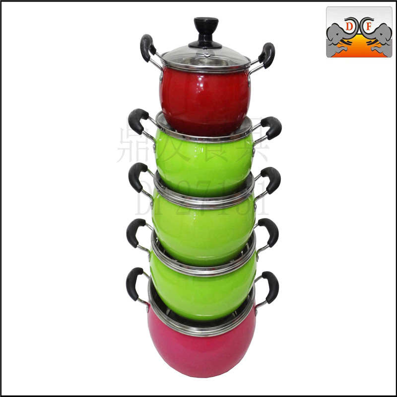 DF27131 tripod hair stainless steel kitchen hotel tableware list pearl soup pot color pot DF27131 tripod hair stainless steel kitchen hotel tableware list pearl soup pot color pot