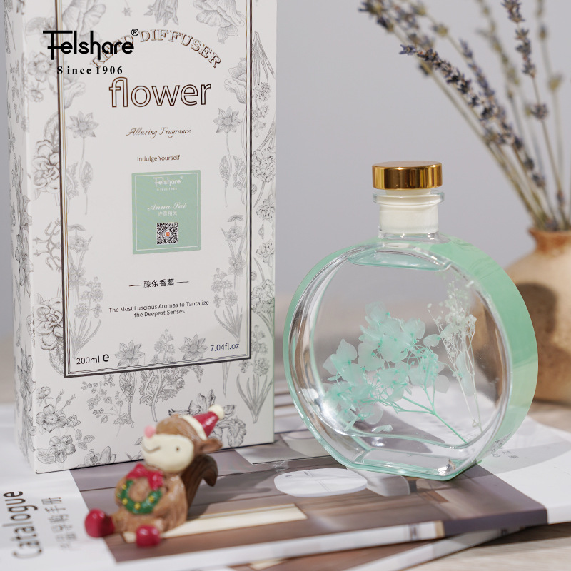 Large Capacity Preserved Fresh Flower Fire-Free Aromatherapy Indoor Home Organic Essence Oil Bedroom and Toilet Incense Dried Flower Rattan Aroma