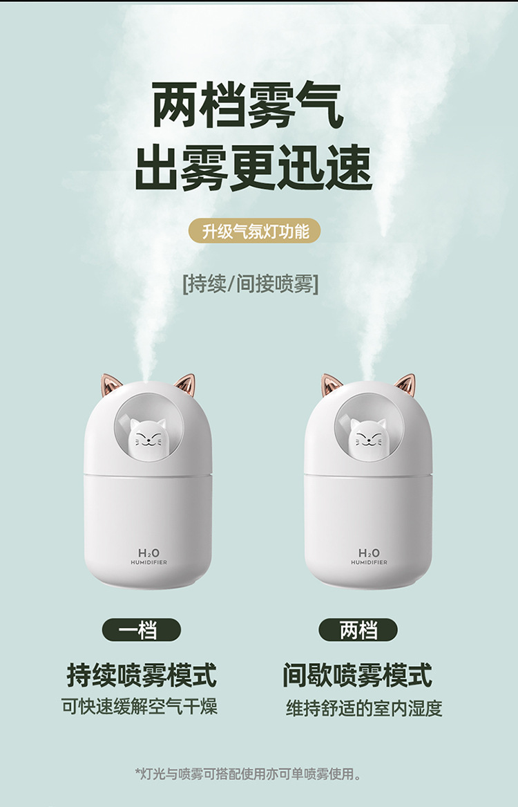 New Cute Pet Humidifier USB Home Car Mini Hydrating Small Cross-Border Colorful Aroma Diffuser Factory Direct Supply