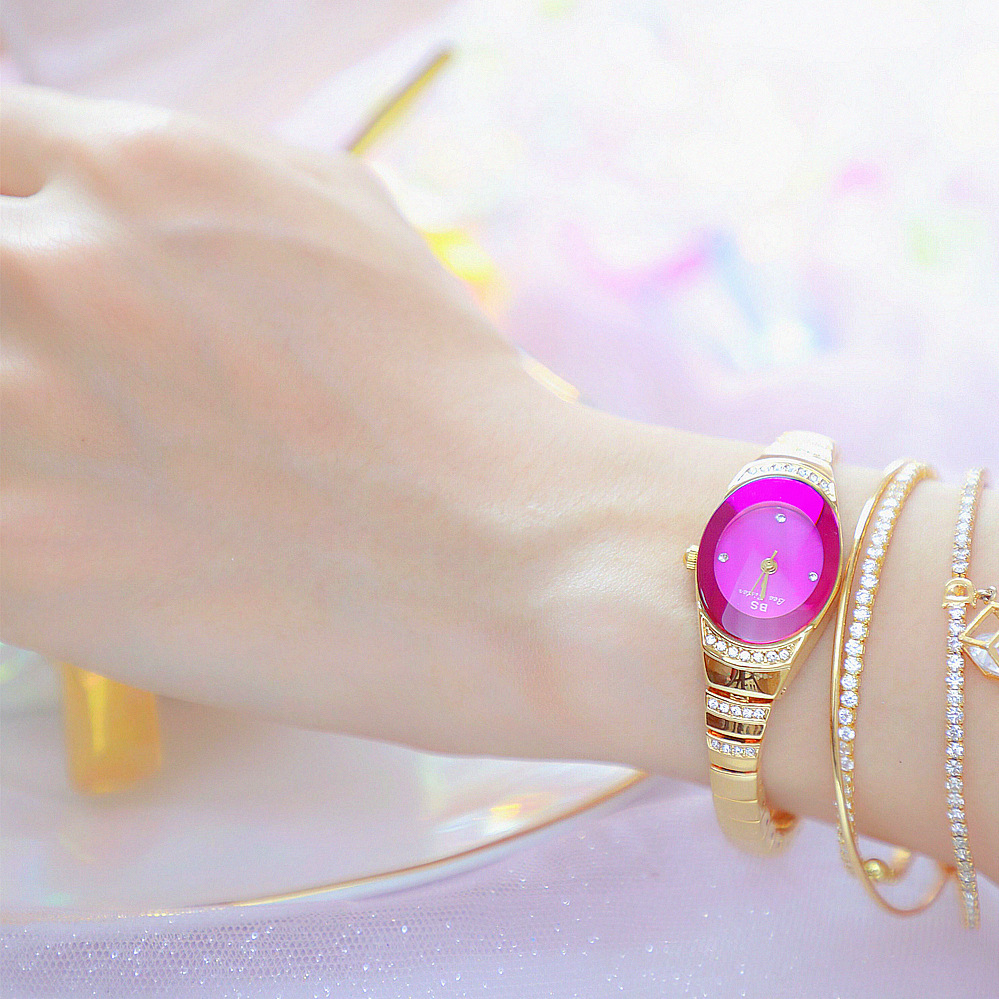 BS New Arrival Hot Sale Watch Factory Direct Sales Foreign Trade Linked List Customization Women&#039;s Watch Full of Diamonds One Piece Dropshipping Fa1640