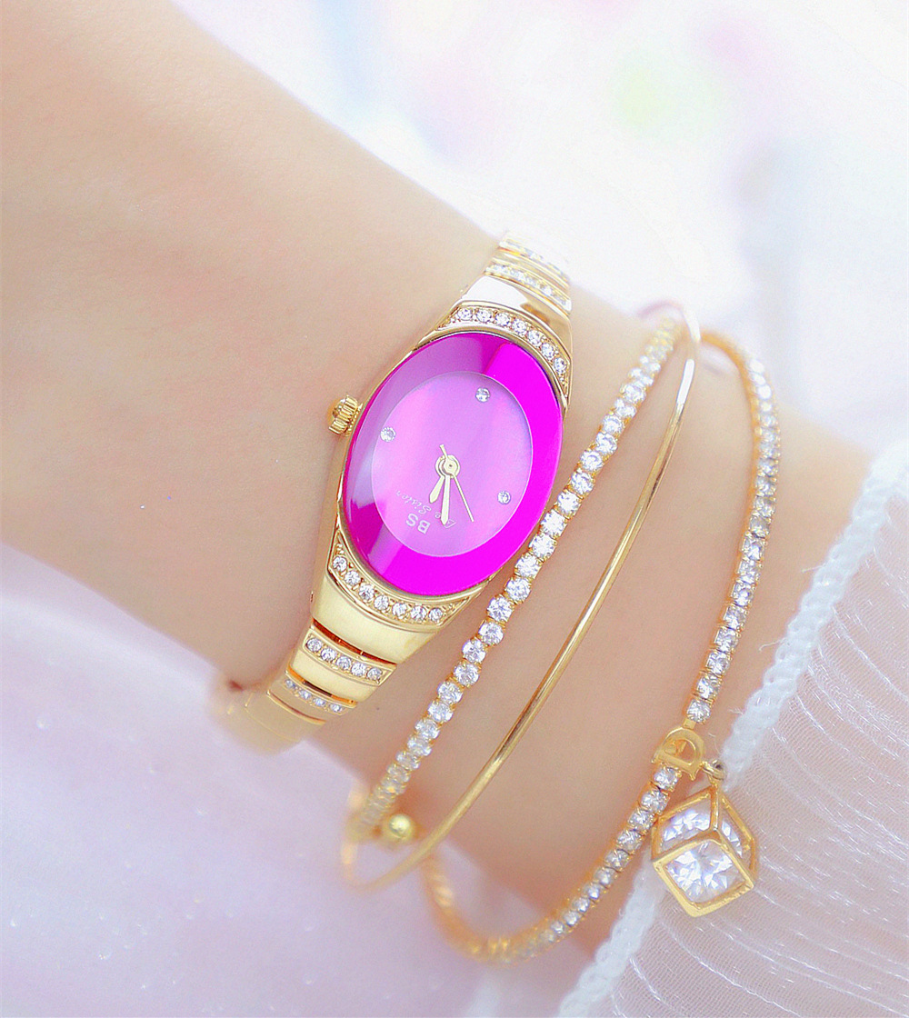 BS New Arrival Hot Sale Watch Factory Direct Sales Foreign Trade Linked List Customization Women's Watch Full of Diamonds One Piece Dropshipping Fa1640