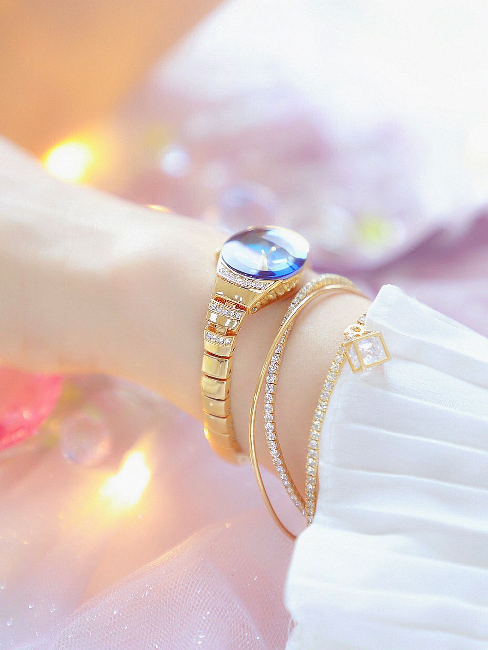 BS New Arrival Hot Sale Watch Factory Direct Sales Foreign Trade Linked List Customization Women's Watch Full of Diamonds One Piece Dropshipping Fa1640
