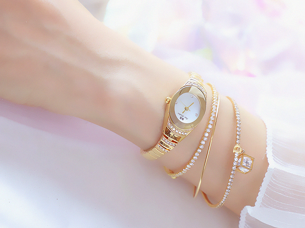 BS New Arrival Hot Sale Watch Factory Direct Sales Foreign Trade Linked List Customization Women's Watch Full of Diamonds One Piece Dropshipping Fa1640