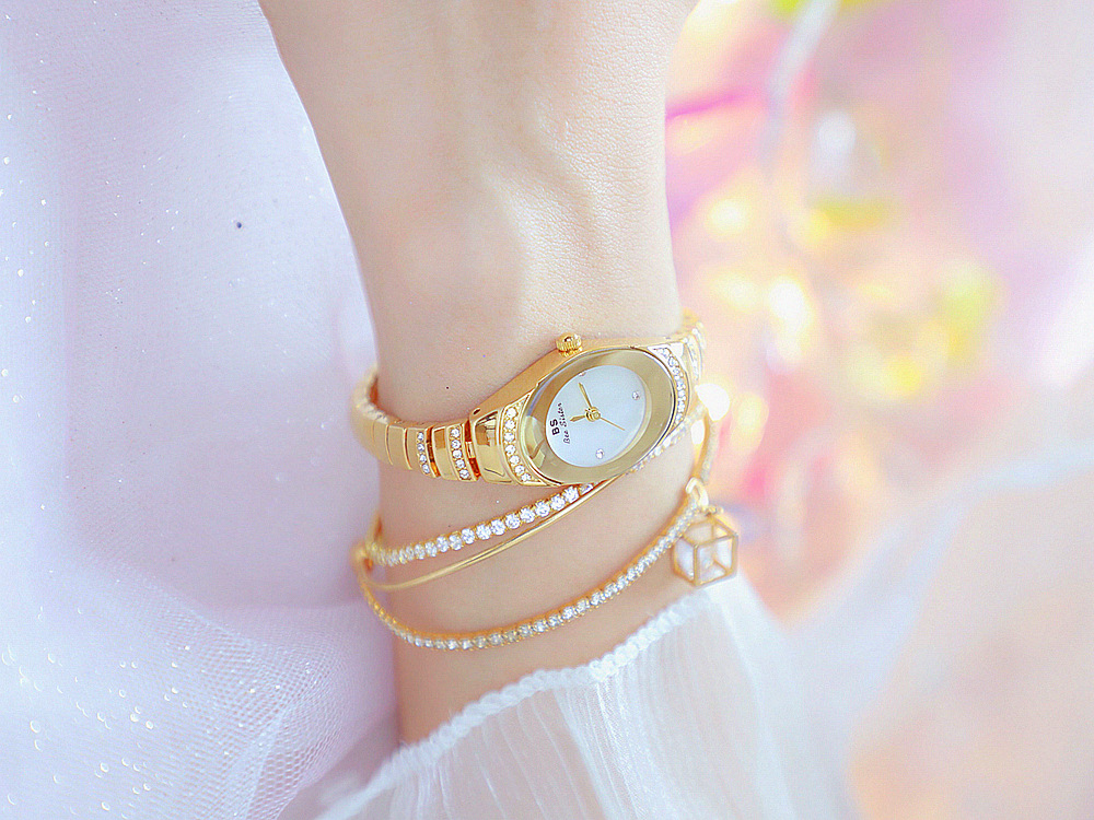 BS New Arrival Hot Sale Watch Factory Direct Sales Foreign Trade Linked List Customization Women's Watch Full of Diamonds One Piece Dropshipping Fa1640
