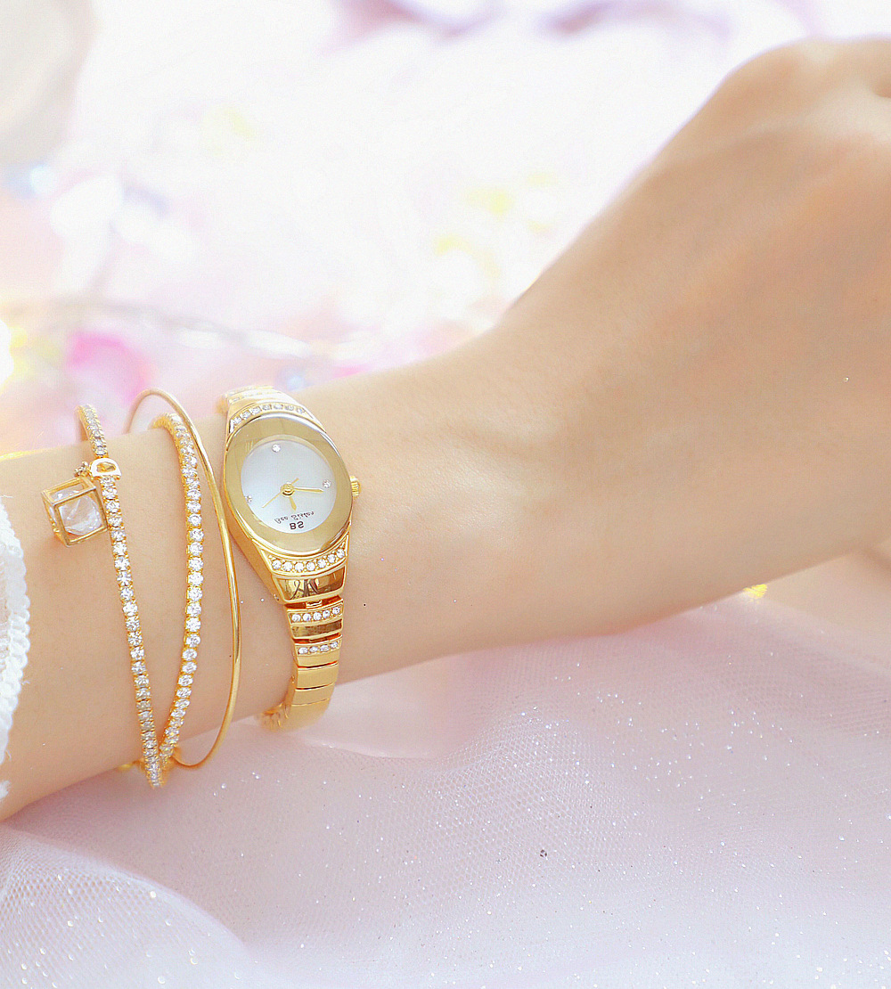 BS New Arrival Hot Sale Watch Factory Direct Sales Foreign Trade Linked List Customization Women's Watch Full of Diamonds One Piece Dropshipping Fa1640