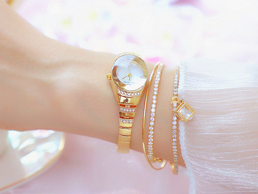 BS New Arrival Hot Sale Watch Factory Direct Sales Foreign Trade Linked List Customization Women's Watch Full of Diamonds One Piece Dropshipping Fa1640