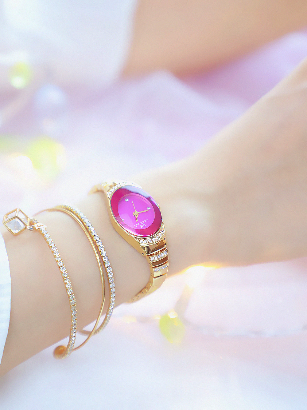 BS New Arrival Hot Sale Watch Factory Direct Sales Foreign Trade Linked List Customization Women's Watch Full of Diamonds One Piece Dropshipping Fa1640