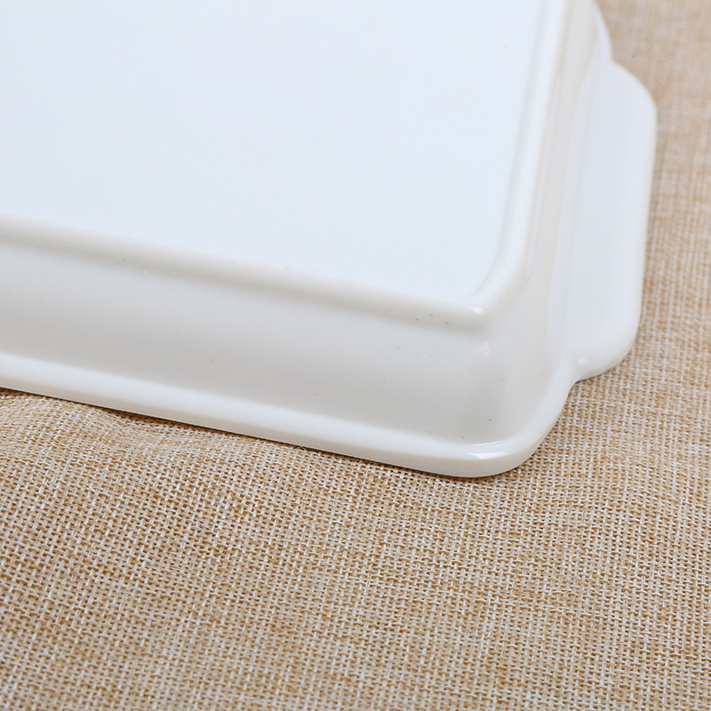Manufacturers Direct Square Environmental Imitation Porcelain food tray wholesale Hotel with tea set Tableware tray custom plate