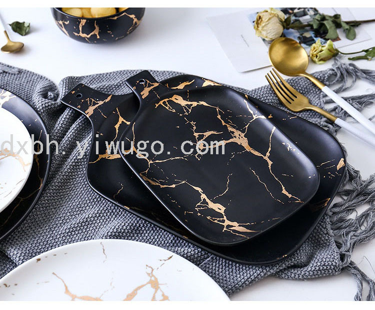 Marbling Matte Gold Ceramic Tableware Tray Plate and Bowl Dish Set Rice Bowl Dish Noodle Bowl Simple Plate and Bowl Marbling Matte Gold Ceramic Tableware Tray Plate and Bowl Dish Set Rice Bowl Dish Noodle Bowl Simple Plate and Bowl