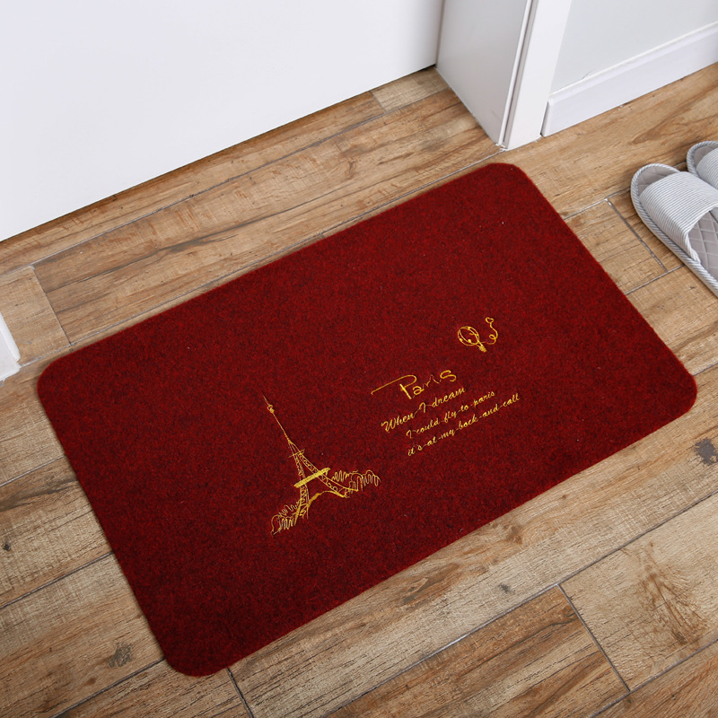 TPR Embroidered Mat Entrance Hallway Dust Removal Earth Removing Floor Mat Kitchen Absorbent Oil-Proof Carpet Cutting Customization