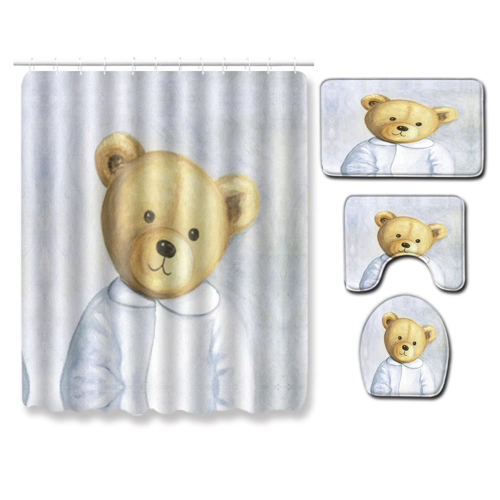 Abstract Bathroom Mats Combination 4 PCs Set Toilet Carpet Shower Room Mat Mat Cross-Border Delivery Abstract Bathroom Mats Combination 4 PCs Set Toilet Carpet Shower Room Mat Mat Cross-Border Delivery