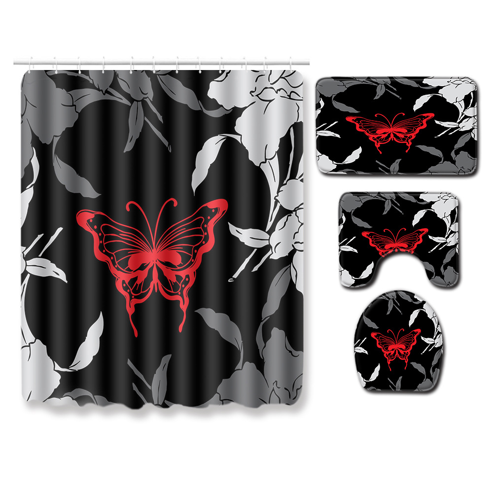 Abstract Bathroom Mats Combination 4 PCs Set Toilet Carpet Shower Room Mat Mat Cross-Border Delivery Abstract Bathroom Mats Combination 4 PCs Set Toilet Carpet Shower Room Mat Mat Cross-Border Delivery