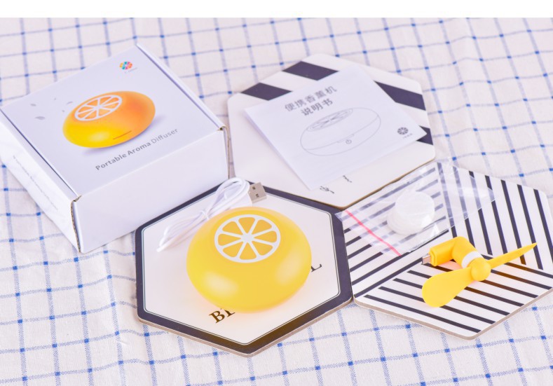 Lemon Aromatherapy Diffuser New Mini Essential Oil Aroma Diffuser Non-Printed Home Car Fragrance Small Ultrasonic Aroma Diffuser