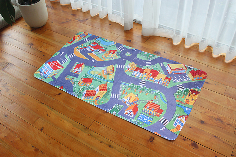 Children's Rail Transit Flannel Thickened Sponge Carpet Customizable Customized Size Pattern Soft Indoor Children's Rail Transit Flannel Thickened Sponge Carpet Customizable Customized Size Pattern Soft Indoor