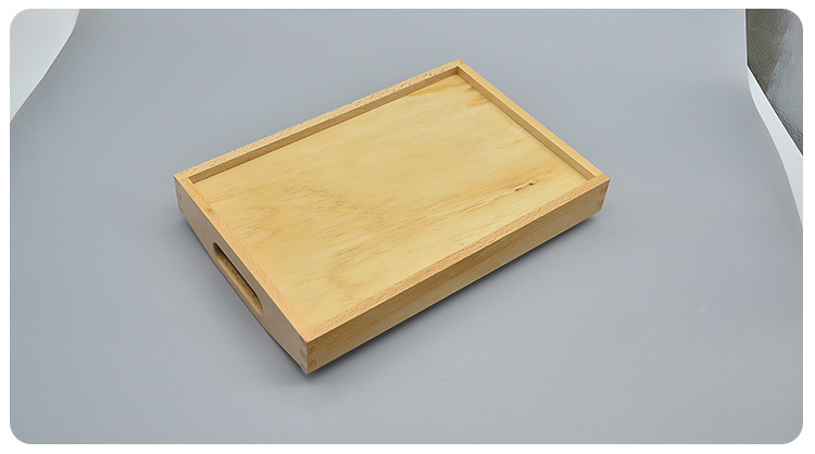 Kindergarten Children 'S Tray Wooden Beech Teaching Aids Storage Tray Solid Color Square Tea Plate With Handle Kindergarten Children 'S Tray Wooden Beech Teaching Aids Storage Tray Solid Color Square Tea Plate With Handle