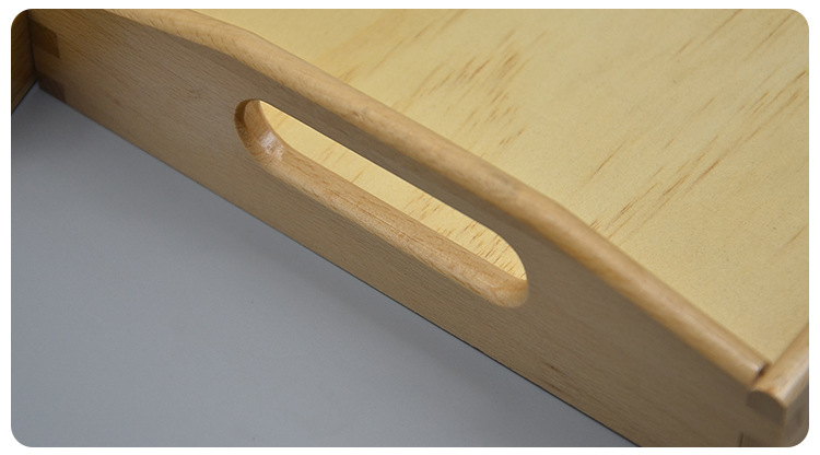 Kindergarten Children 'S Tray Wooden Beech Teaching Aids Storage Tray Solid Color Square Tea Plate With Handle Kindergarten Children 'S Tray Wooden Beech Teaching Aids Storage Tray Solid Color Square Tea Plate With Handle