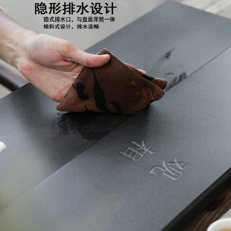 Dinghong Wujin Stone Tea Tray Simple Set Japanese Kung Fu Tea Set Custom Processing Embedded Stone Tea Tray