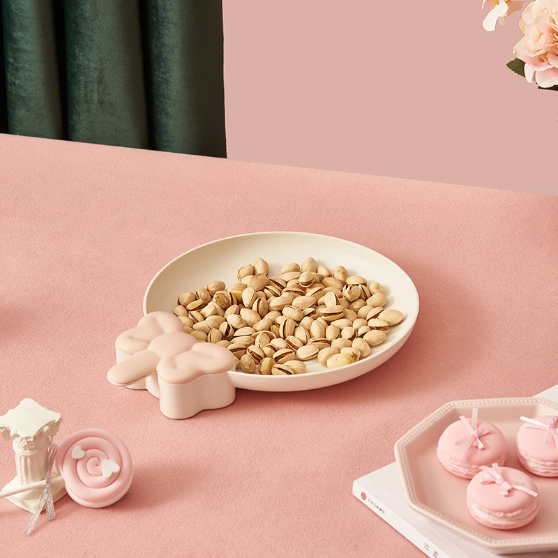 New Creative Fruit Plate Home Living Room Sunflower Seeds Nut Storage Tray Cute Plastic Candy Plate Snack Dish