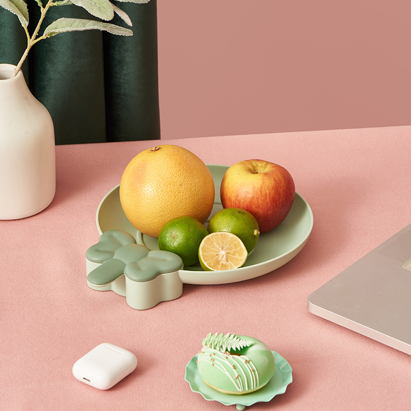 New Creative Fruit Plate Home Living Room Sunflower Seeds Nut Storage Tray Cute Plastic Candy Plate Snack Dish