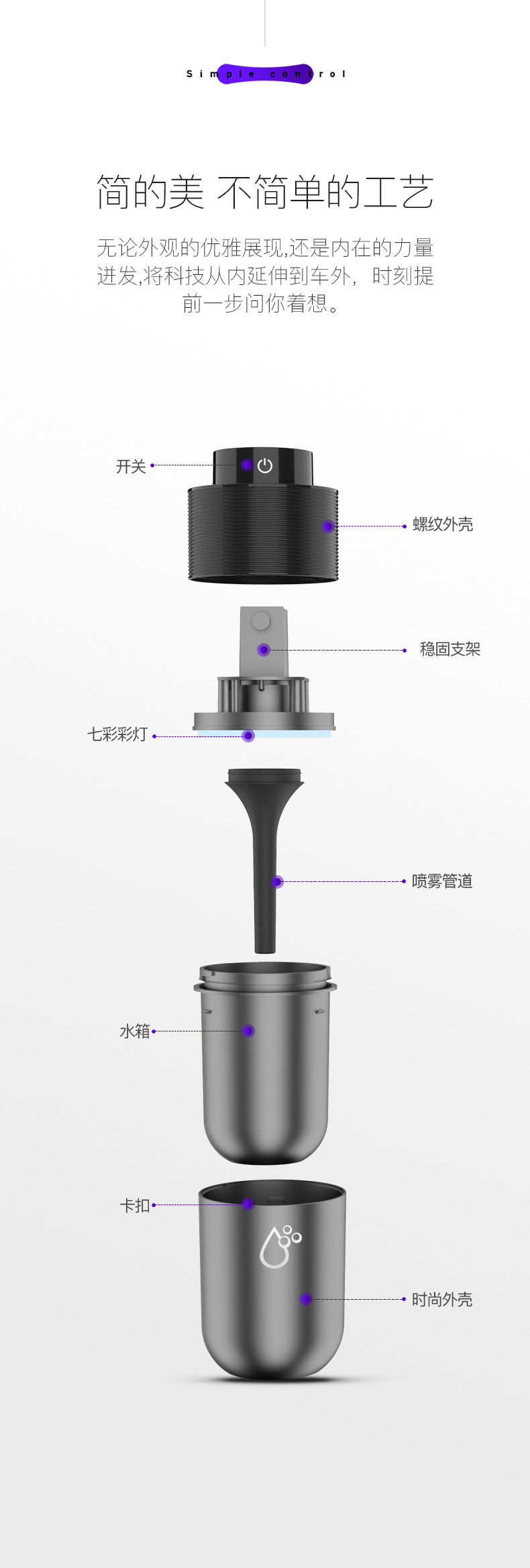 Car Humidifier Car Spray Air Purification Mini Oxygen Bar USB Car Aroma Diffuser Deodorant KQ-13