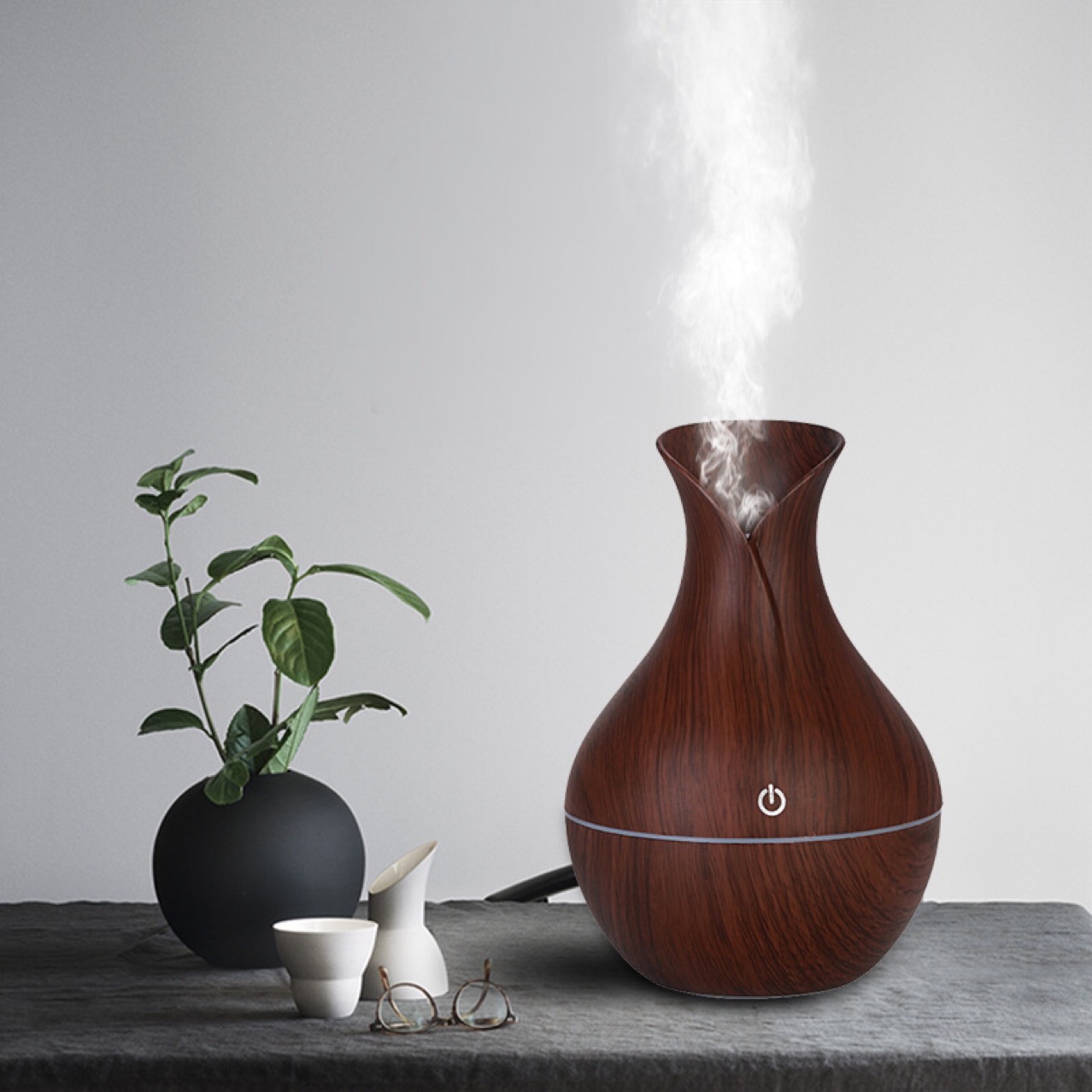 Wood Grain Humidifier Wood Grain Aroma Diffuser 5V Car Aromatherapy Disinfection Purification Hot-Selling Electroplating Humidity Aromatherapy Machine Aroma Diffuser Cross-Border