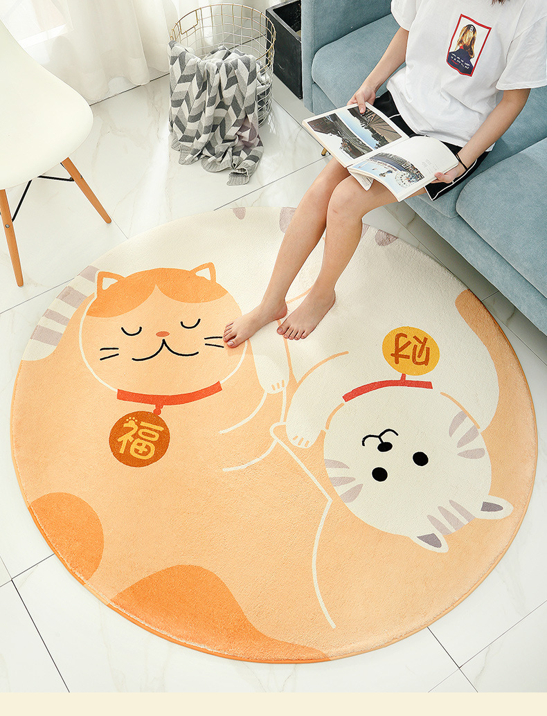 Cartoon Creative round Lambswool Carpet Nordic Instagram Style Living Room Bedroom Tea Table Cloth Household Bedside round Mat Cartoon Creative round Lambswool Carpet Nordic Instagram Style Living Room Bedroom Tea Table Cloth Household Bedside round Mat