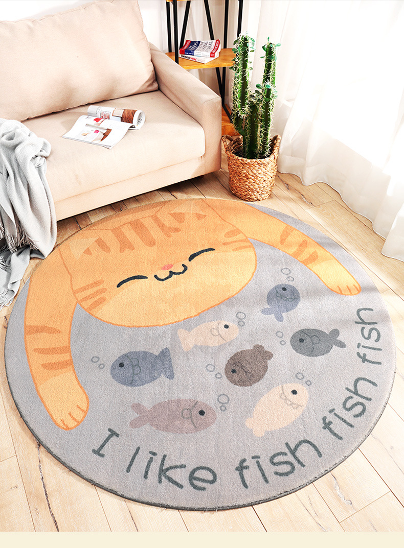 Cartoon Creative round Lambswool Carpet Nordic Instagram Style Living Room Bedroom Tea Table Cloth Household Bedside round Mat Cartoon Creative round Lambswool Carpet Nordic Instagram Style Living Room Bedroom Tea Table Cloth Household Bedside round Mat
