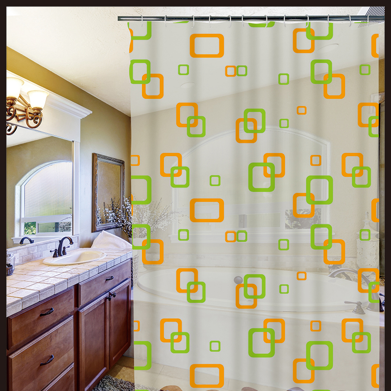 1.8*1.8 Bathroom Waterproof Mildew Shower Curtain Cloth Bath Punch-Free Shower Room Partition Hanging Curtain Bathroom Shower Curtain