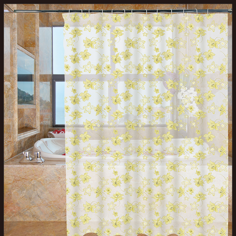 1.8*1.8 Bathroom Waterproof Mildew Shower Curtain Cloth Bath Punch-Free Shower Room Partition Hanging Curtain Bathroom Shower Curtain