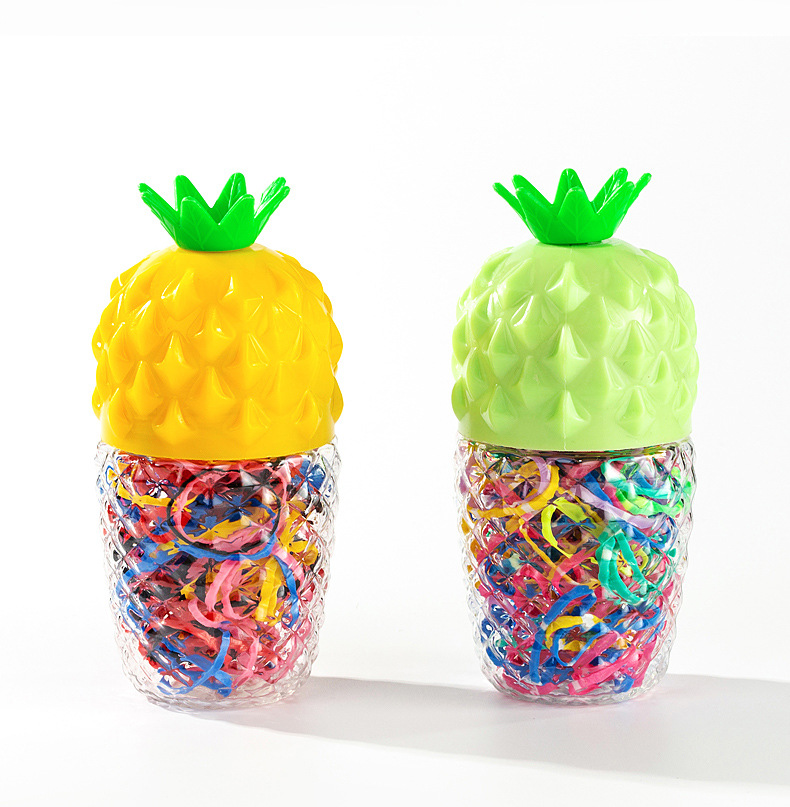 Japan and South Korea Cute Small Pineapple Bottle Rubber Band Strong Pull Continuous Hair Rope Disposable Rubber Band Small Fresh Fruit Hair Ring Headdress Japan and South Korea Cute Small Pineapple Bottle Rubber Band Strong Pull Continuous Hair Rope Disposable Rubber Band Small Fresh Fruit Hair Ring Headdress