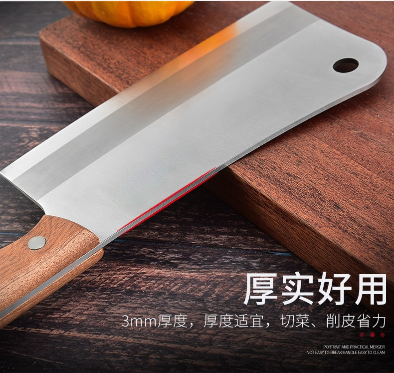 Cleaver Slicing Knife Kitchen Knife Household Bone Cutting Knife Chef Knife Wooden Handle Knife Bone Chopping Knife Cleaver Slicing Knife Kitchen Knife Household Bone Cutting Knife Chef Knife Wooden Handle Knife Bone Chopping Knife