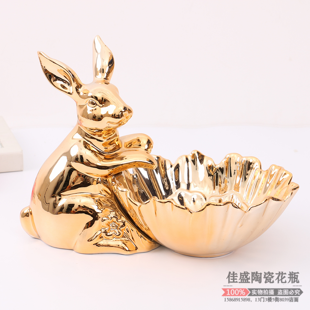 Nordic Instagram Style Jewelry Storage Tray Jewelry Display Stand Cute Rabbit Ceramic Tray Accessories Ornaments Dim Sum Plate