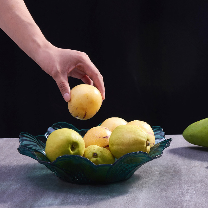 Transparent Fruit Plate Household Coffee Table Storage Living Room Candy Tray Snack and Melon Seeds Plate Plastic Base Creative Dried Fruit Plate