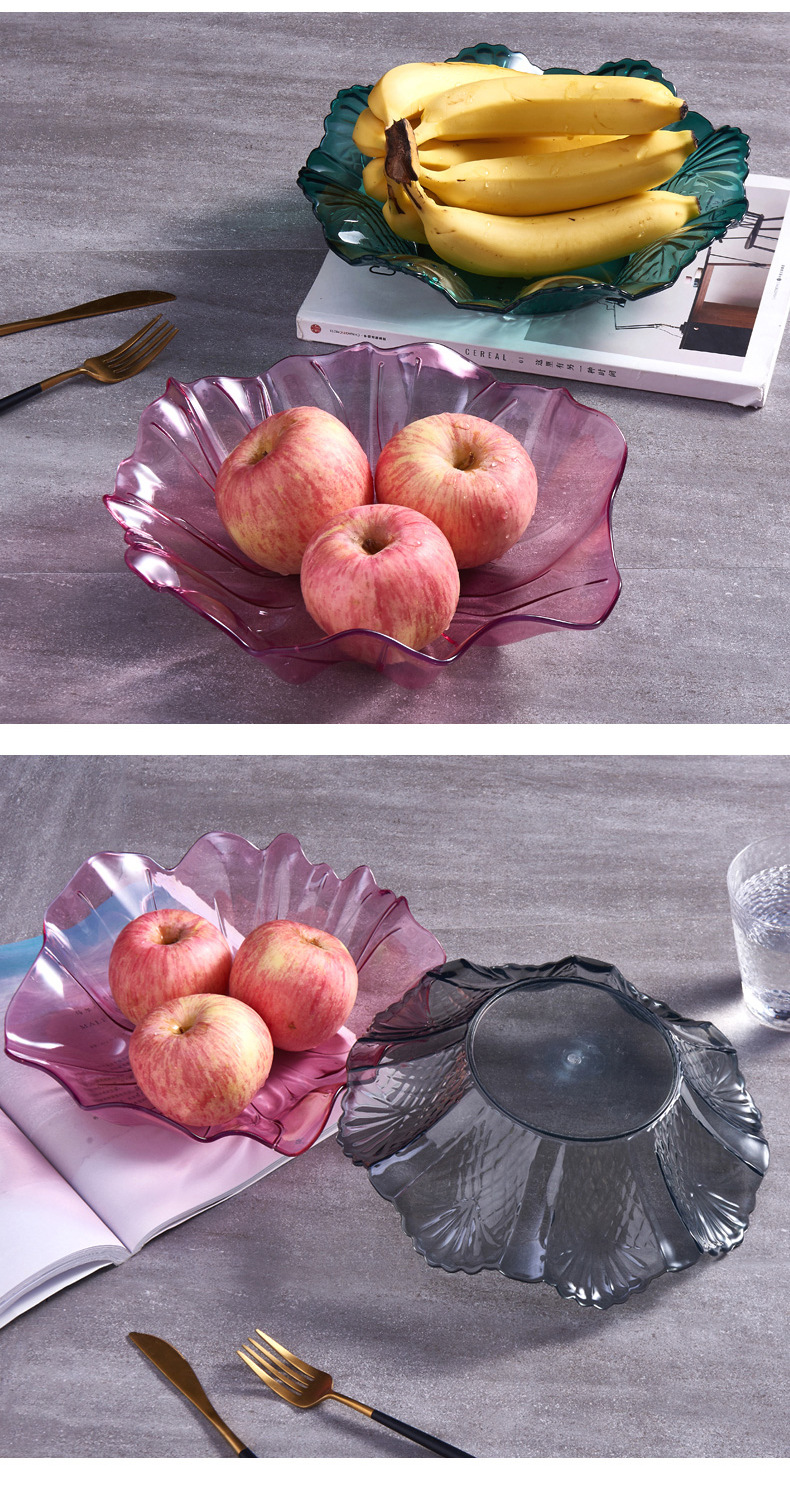 Transparent Fruit Plate Household Coffee Table Storage Living Room Candy Tray Snack and Melon Seeds Plate Plastic Base Creative Dried Fruit Plate Transparent Fruit Plate Household Coffee Table Storage Living Room Candy Tray Snack and Melon Seeds Plate Plastic Base Creative Dried Fruit Plate